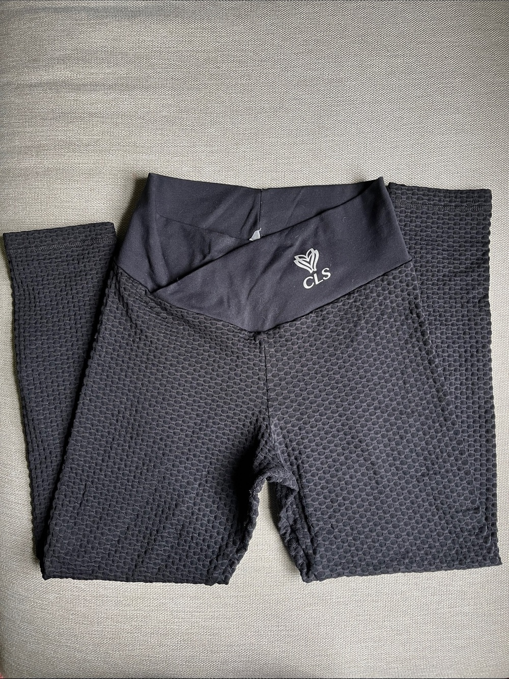 CLS Black Textured High-Waist Leggings